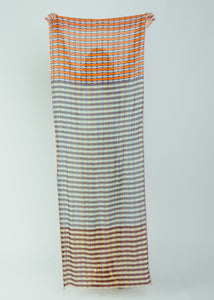 Epice Orange Cotton Silk Grid Stole