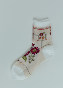 Antipast Ivory Trellis Ankle Socks