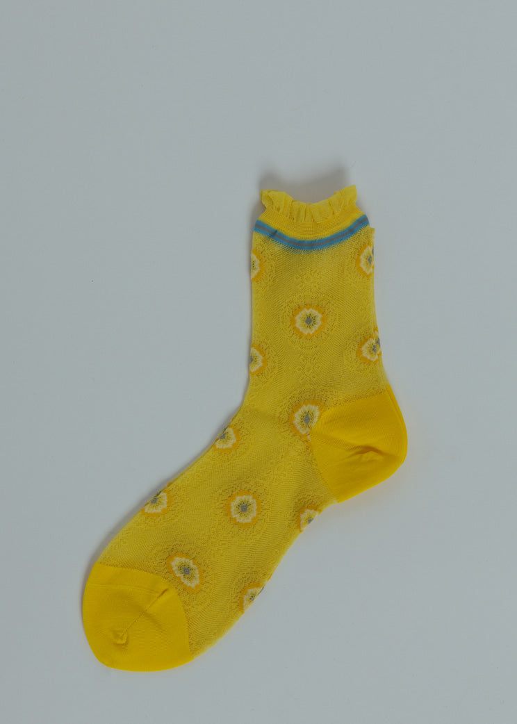 Antipast Yellow Lace Mesh Socks