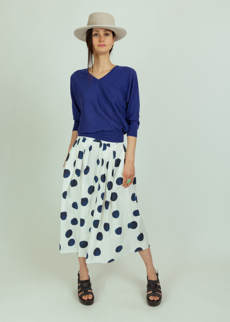 Aequamente Dot Printed Cotton Skirt
