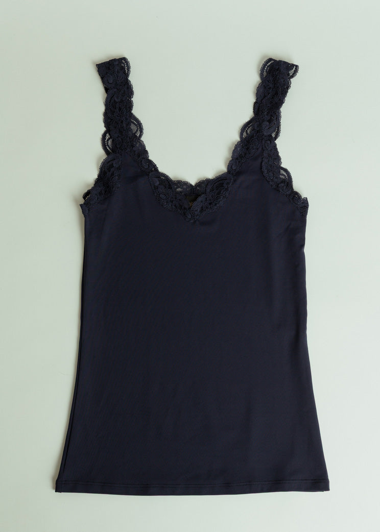 Only Hearts Navy Delicious with Lace V-Neck Tank – Baby & Company
