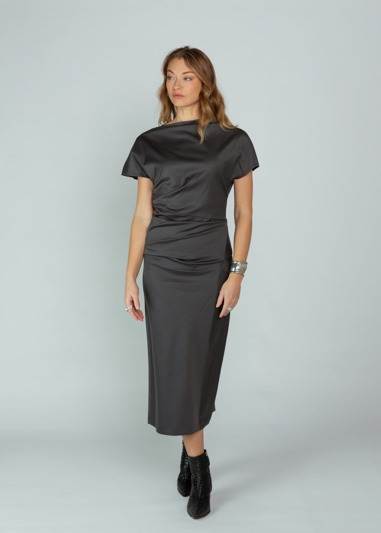 Tela Dark Grey Murphy Dress at Baby & Company