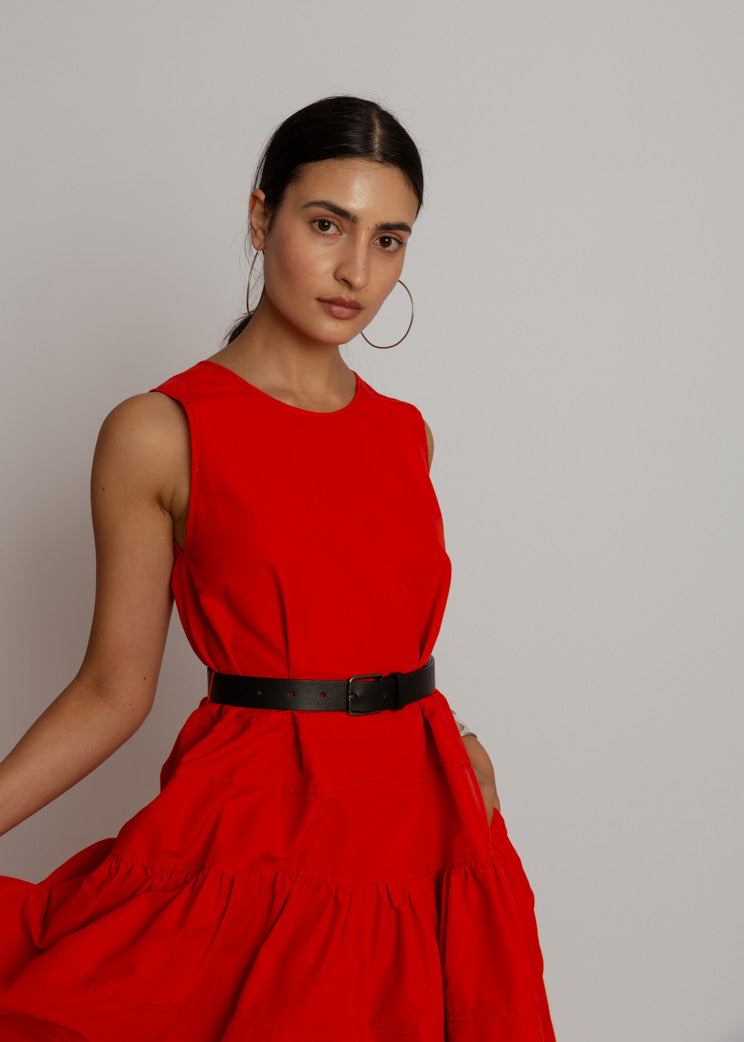 Mantu Red Sleeveless Long Dress at Baby & Company