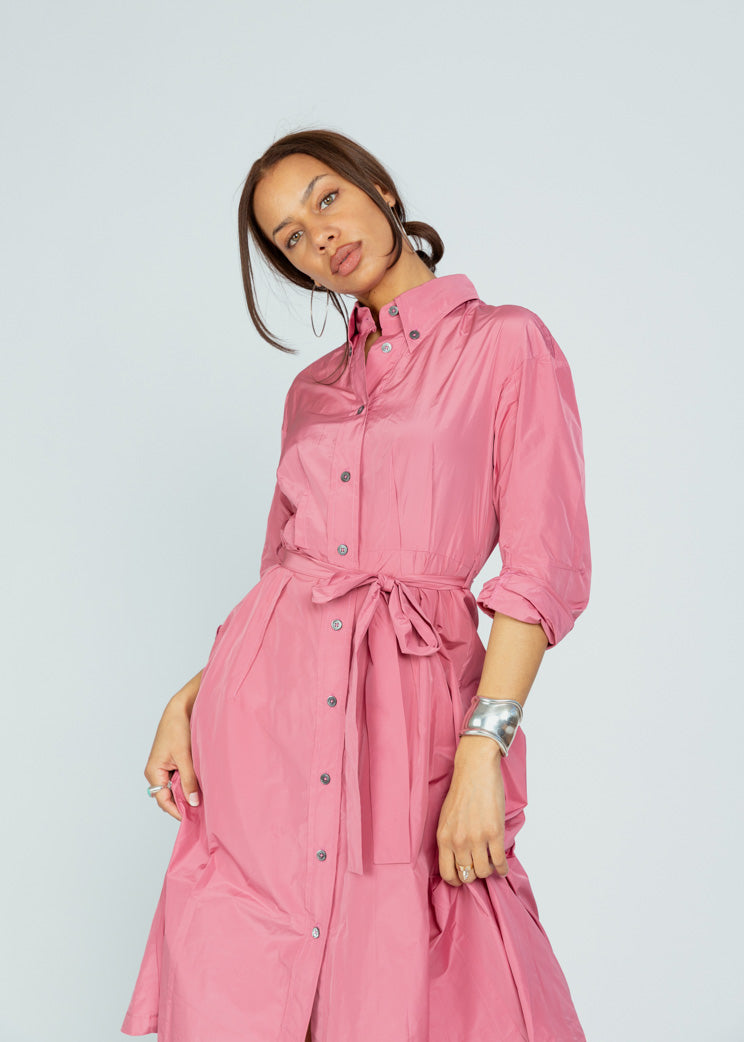 Odeeh Rouge Taffeta Shirt Dress at Baby & Company Odeeh Rouge Taffeta Shirt Dress at Baby & Company