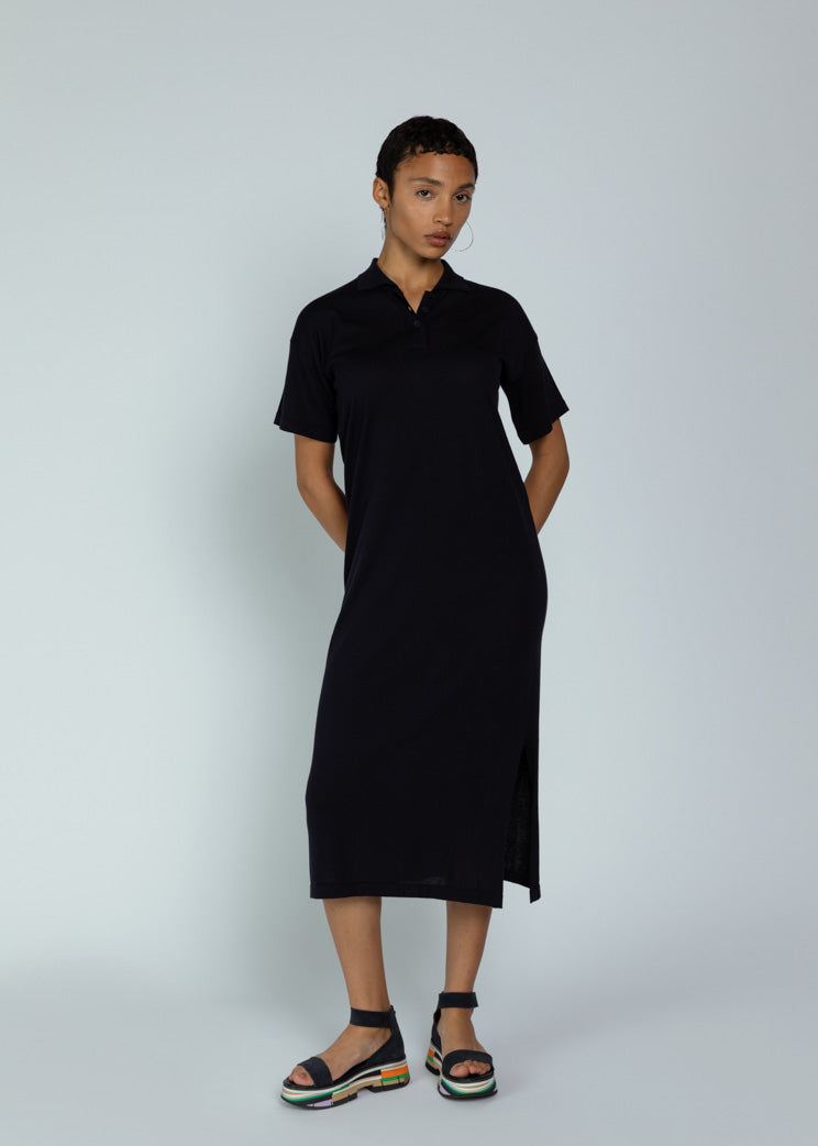 pima cotton dress MJ Watson Navy Pima Cotton Short Sleeve Dress at Baby & Company