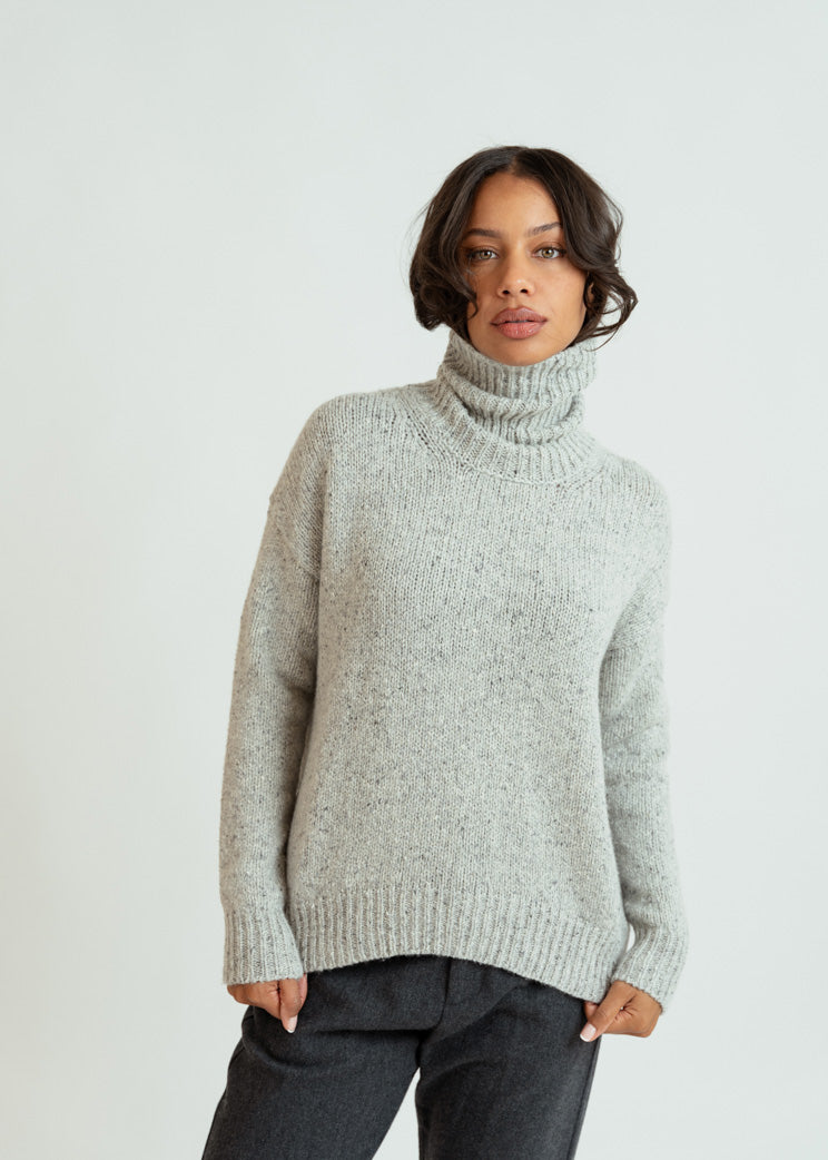 MJ Watson Grey Cashmere Turtleneck Sweater – Baby & Company