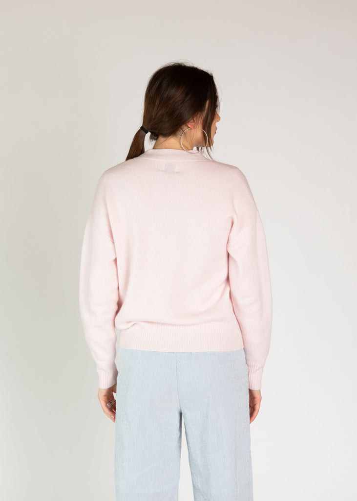 Allude Pink Cashmere Cardigan Sweater