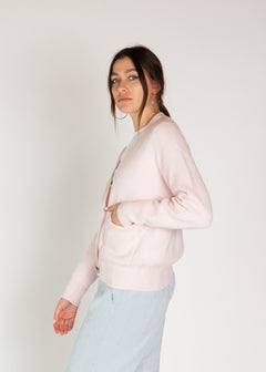 Allude Pink Cashmere Cardigan Sweater