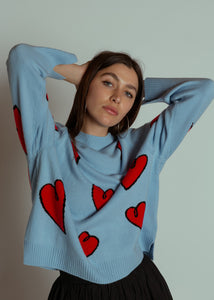 Allude Cashmere Wool Heart Sweater