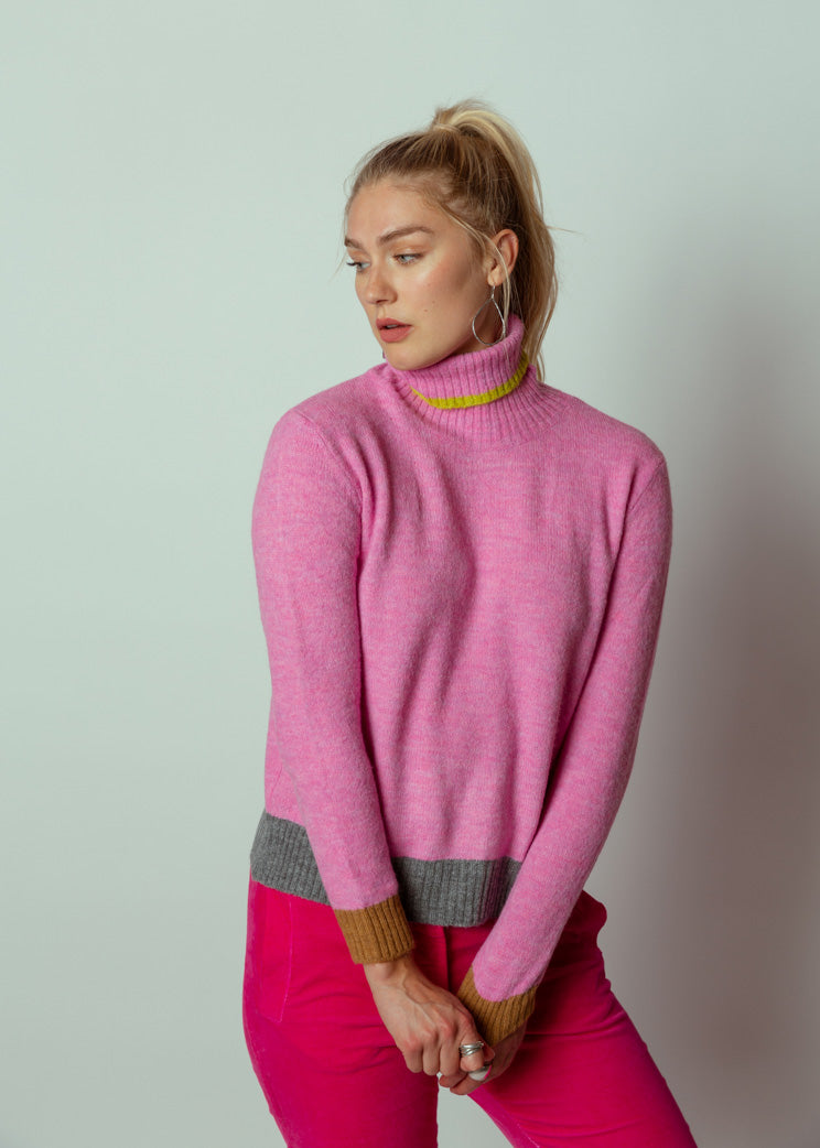Dr. Bloom Pink Prince Turtleneck Sweater