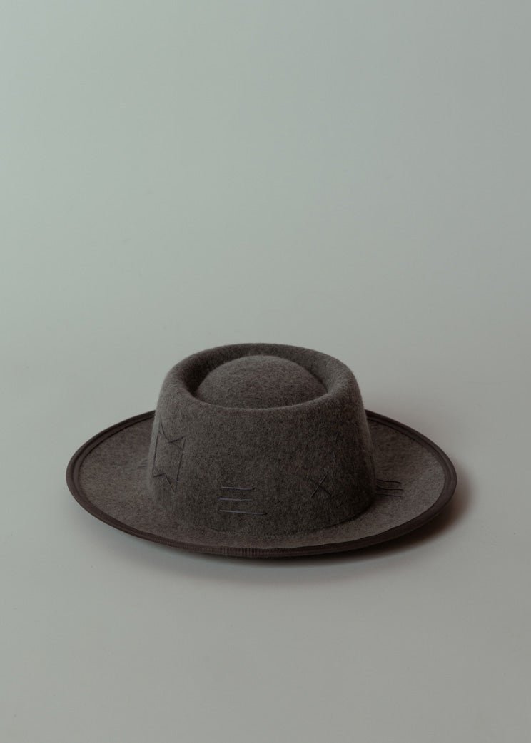Albertus Swanepoel Swanepoel Grey Wool Gaucho Hat