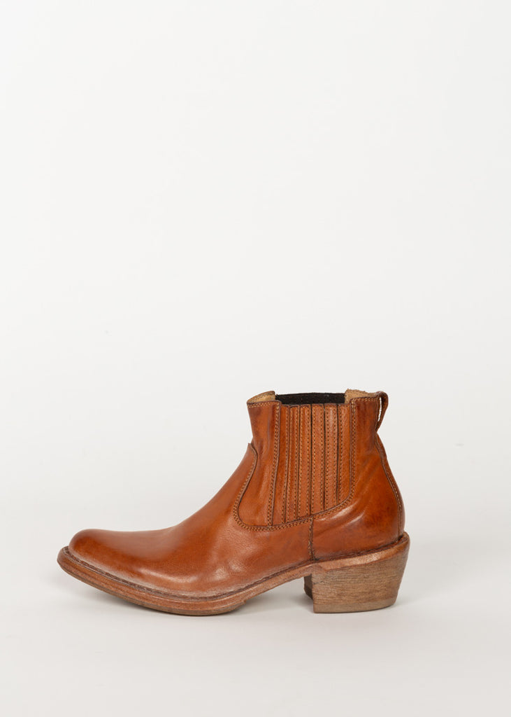MOMA Brown Leather Ankle Boot