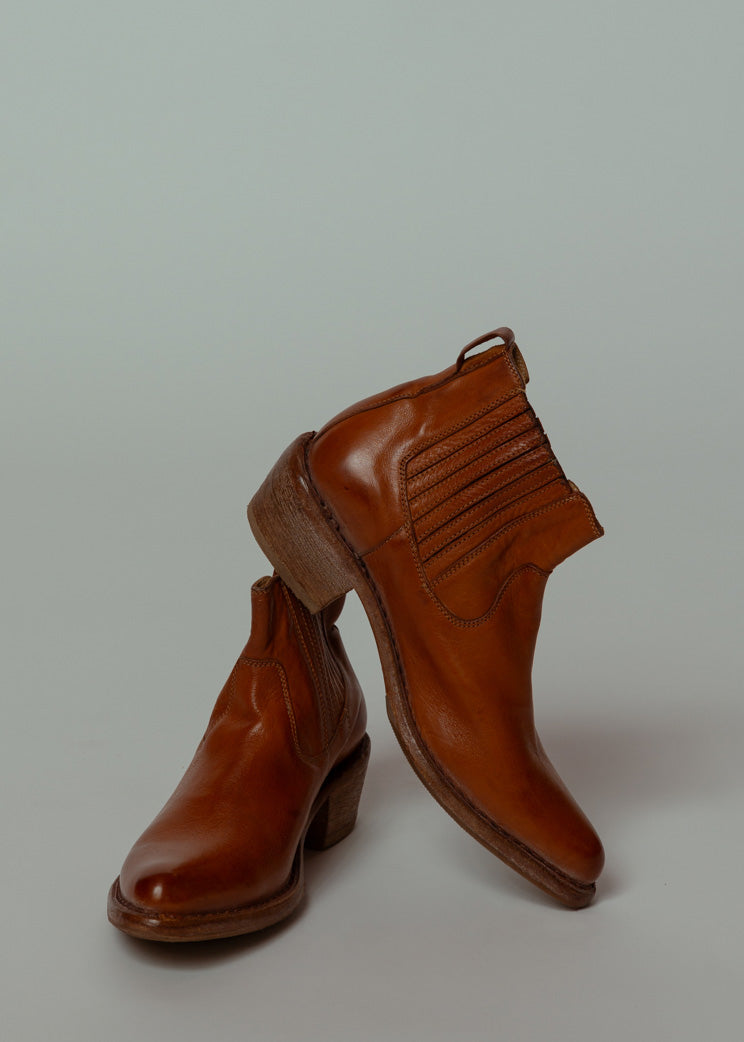 Moma MOMA Brown Leather Ankle Boot