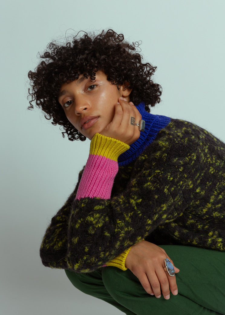 Odeeh Odeeh Color Block Patch Sweater