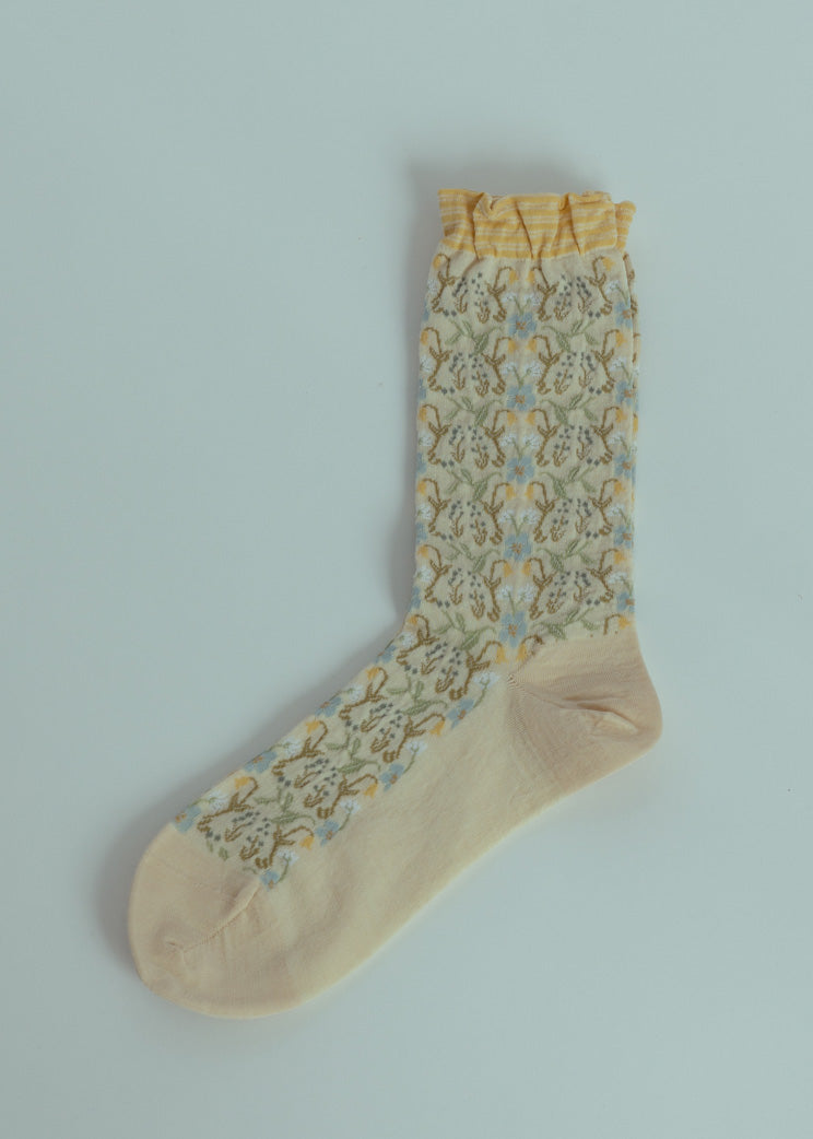Antipast Ivory Flowerwool Socks