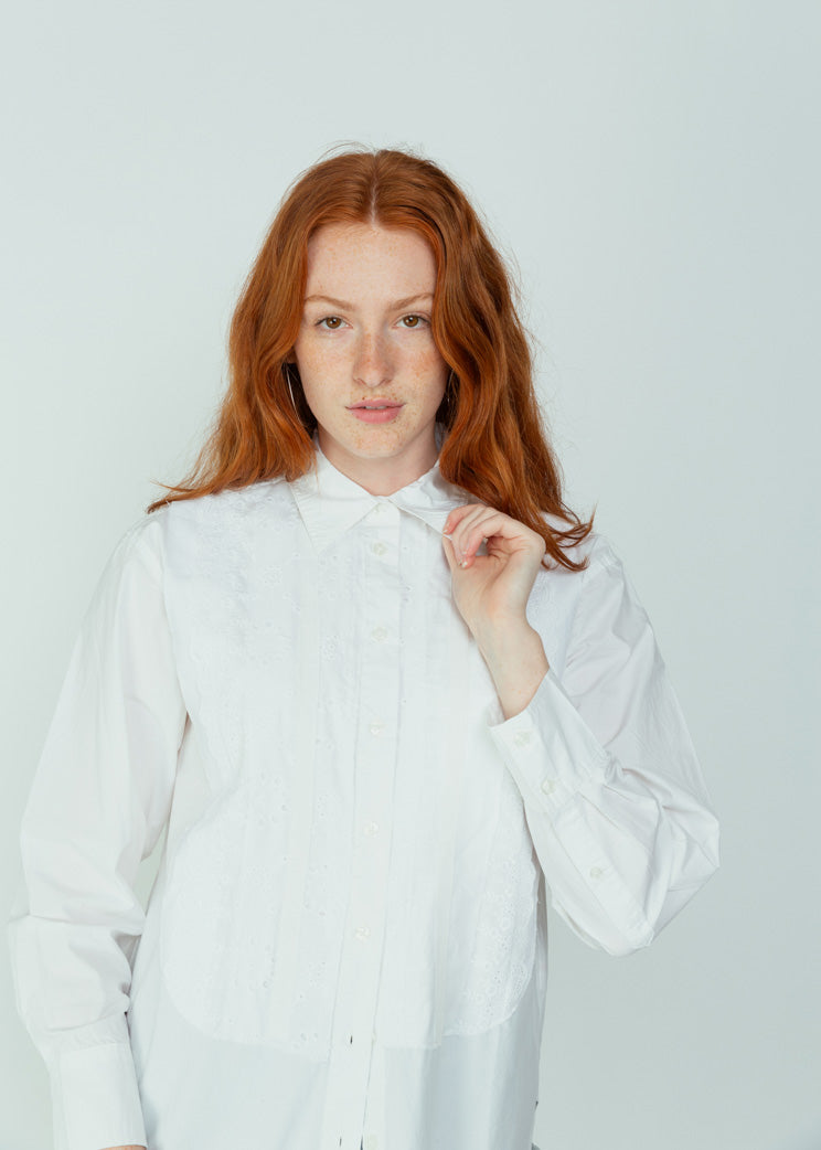 Sur+ White Skipper Lace Bib Shirt