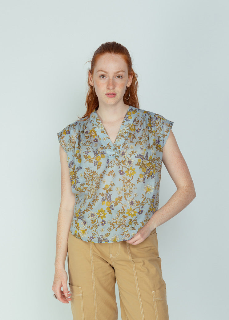 Chloe Stora Blue Floral Armini Blouse