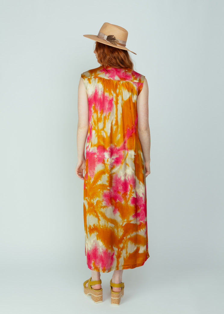 Chloe Stora Camel Tie Dye Mellow Dress