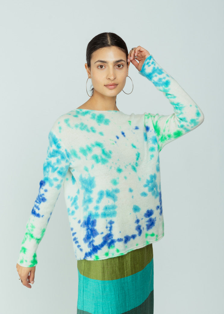 Love Tanjane Blue Confetti Sweater