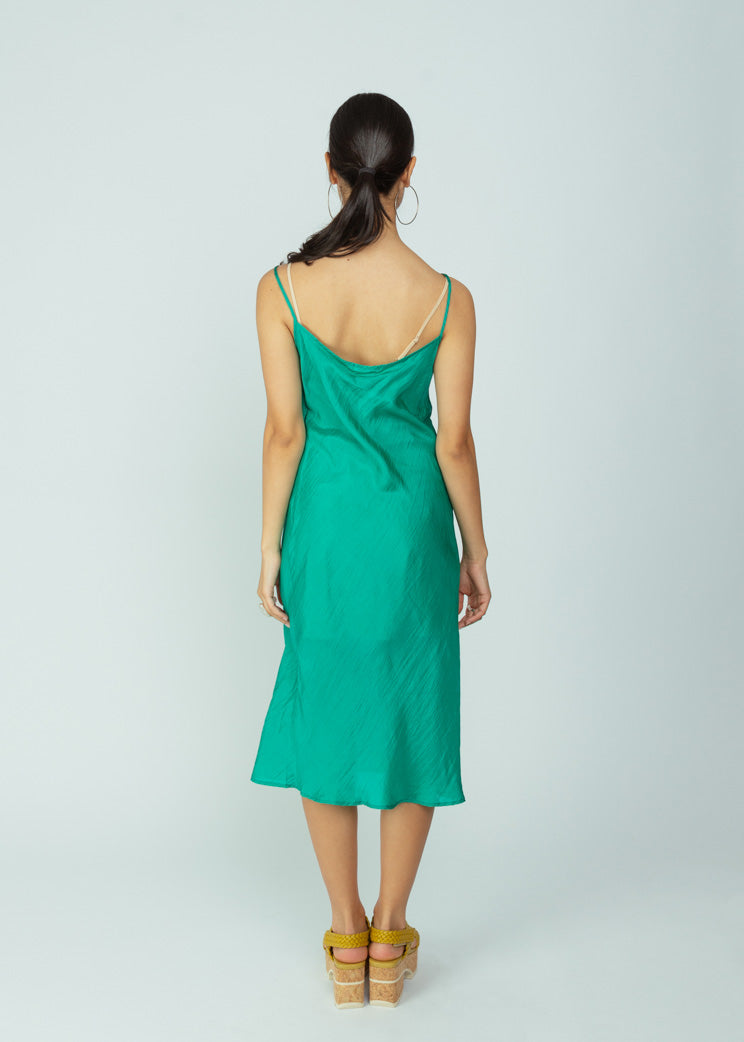 Lost and Found Dark Aqua Slip Dress