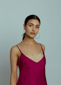 Lost and Found Magenta Slip Dress