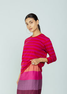 Lost and Found Fuchsia Stripe Tee