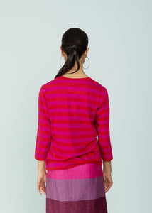 Lost and Found Fuchsia Stripe Tee