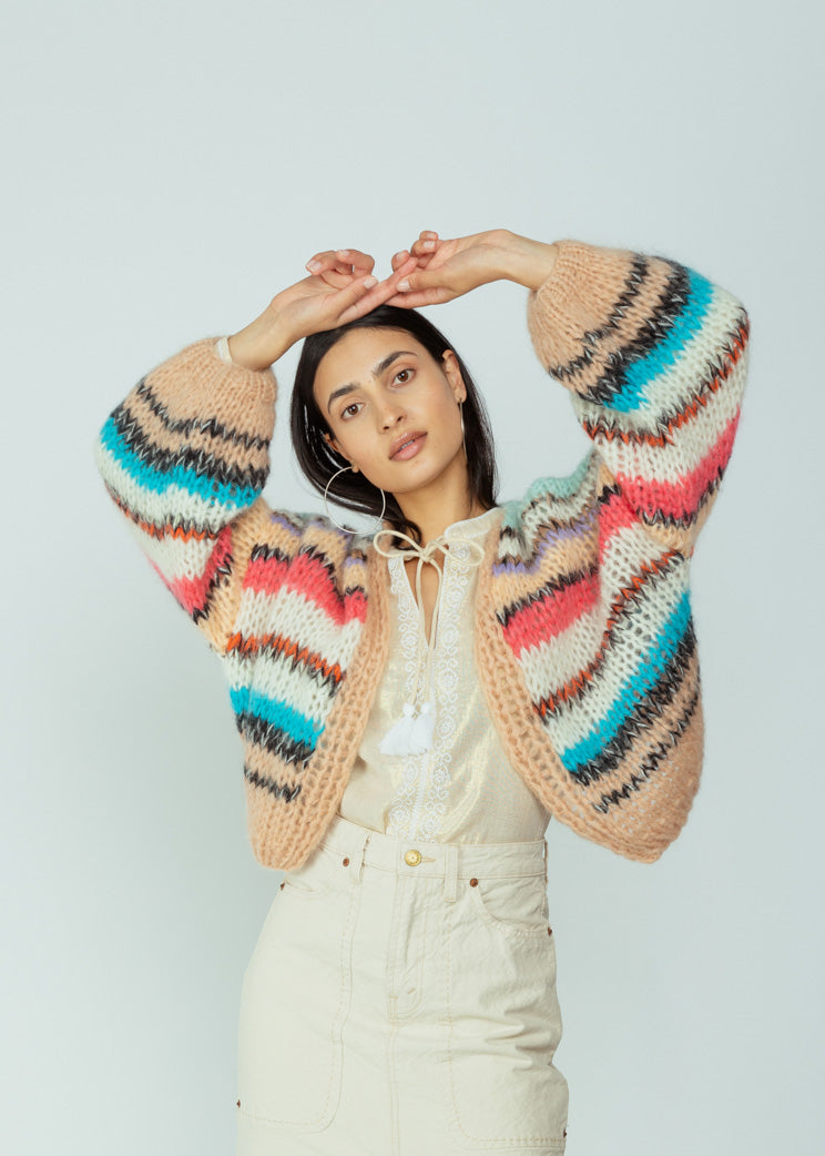 Maiami Moroccan Tile Bomber Cardigan