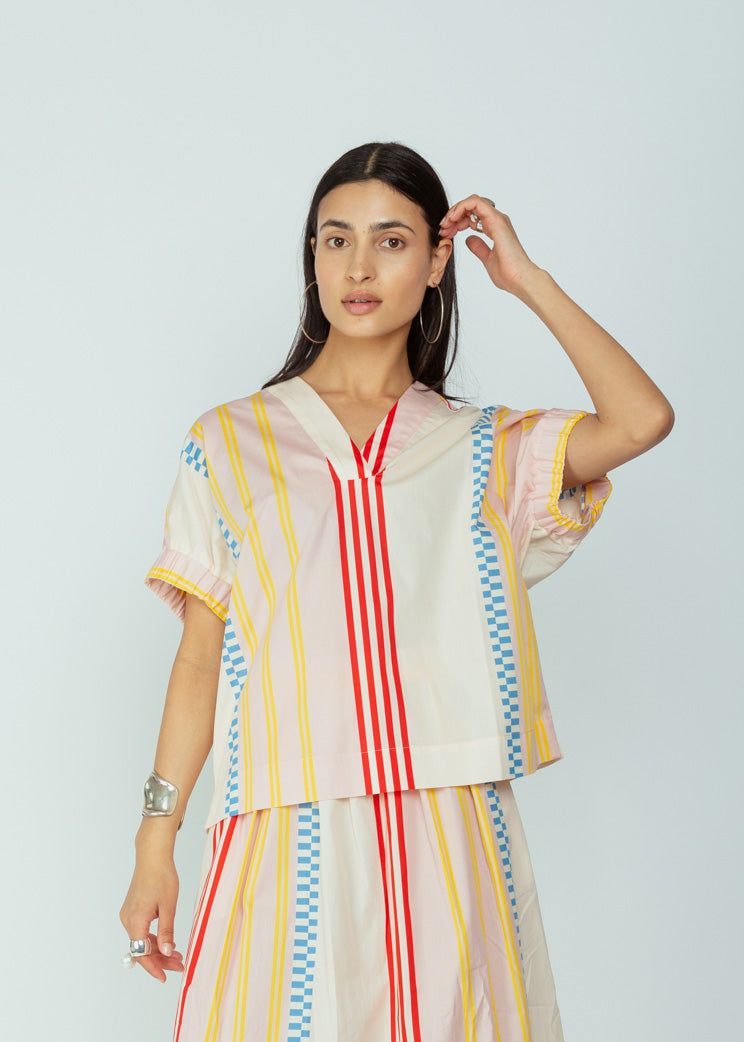 Chloe Stora Striped Atlanta Blouse