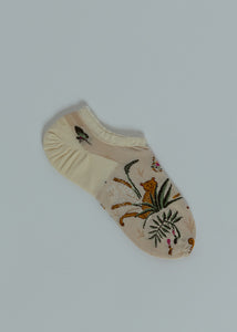 Antipast Ivory Safari Print Footie Socks