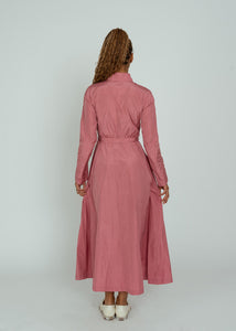 Odeeh Rouge Taffeta Shirt Dress