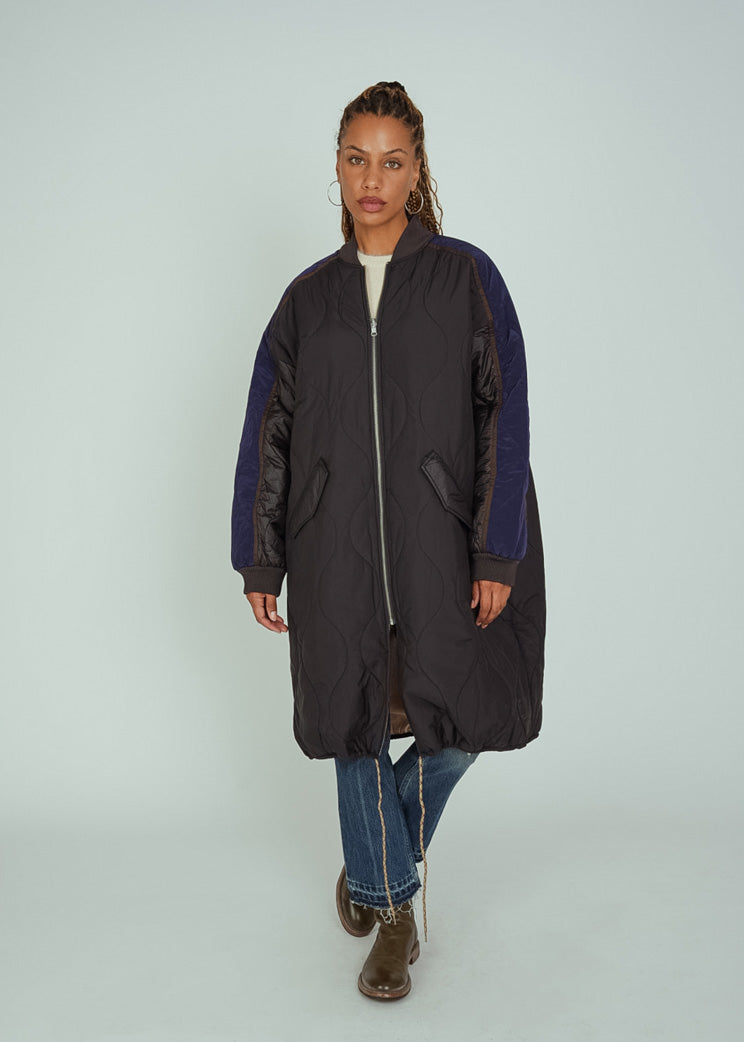 Bellerose Black Oversized Hedge Coat