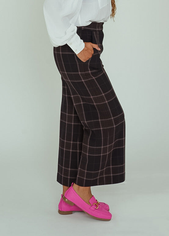 Smythe Rosewood Plaid Wide Leg Pant