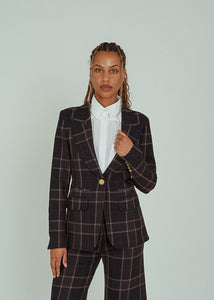 Smythe Rosewood Plaid Hutton Blazer