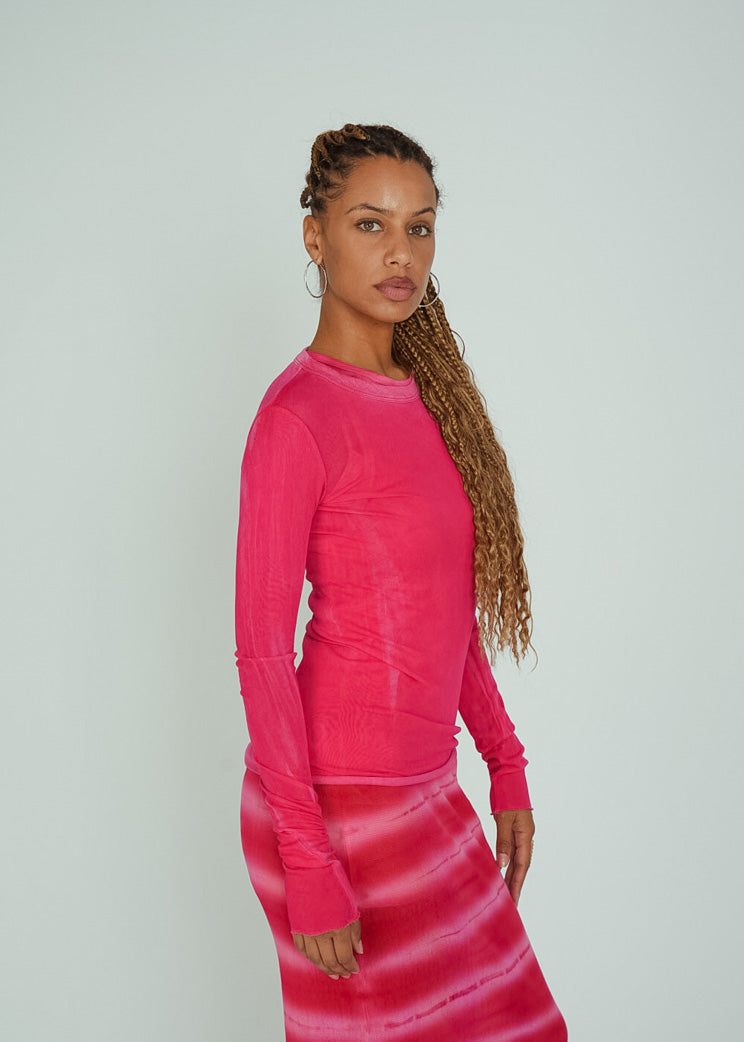 Cotton Citizen Fuchsia Marbella Long Sleeve Tee