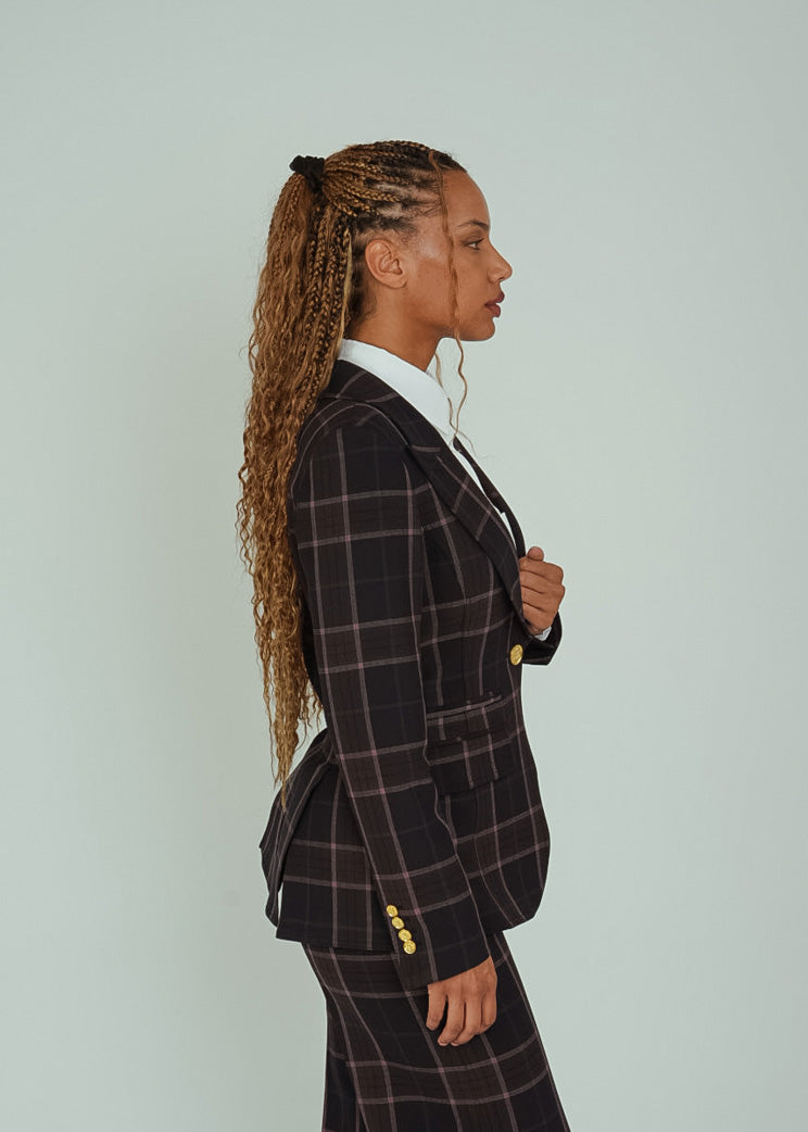 Smythe Rosewood Plaid Hutton Blazer