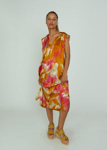 Chloe Stora Camel Tie Dye Mellow Dress