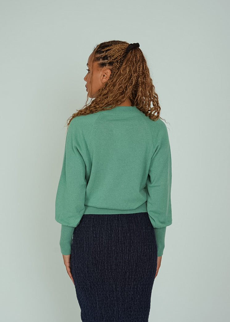 Odeeh Mermaid Green Crew Sweater