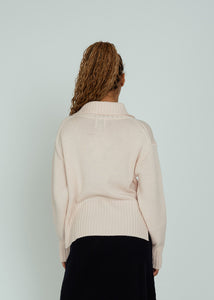 Allude Delicate Wool Cashmere Troyer Sweater