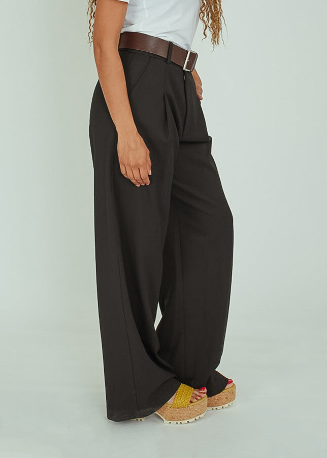 Smythe Black Pleated Trouser