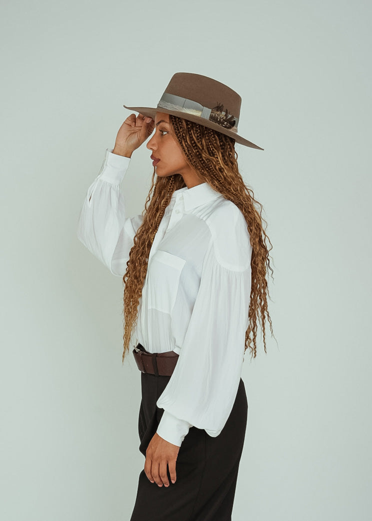 Smythe Ivory Shoulder Yoke Blouse