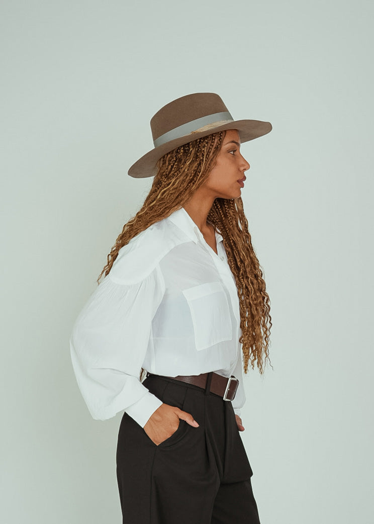 Smythe Ivory Shoulder Yoke Blouse