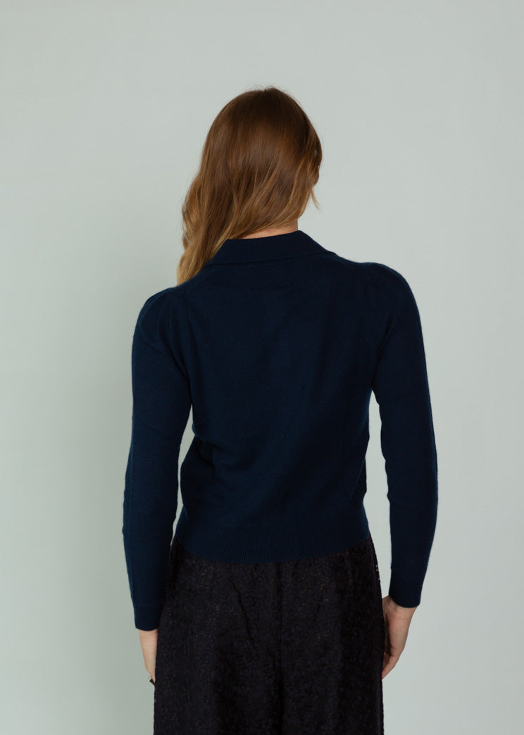 Allude Melodic Blue Poloneck Sweater