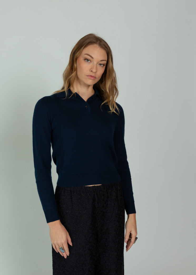 Allude Melodic Blue Poloneck Sweater