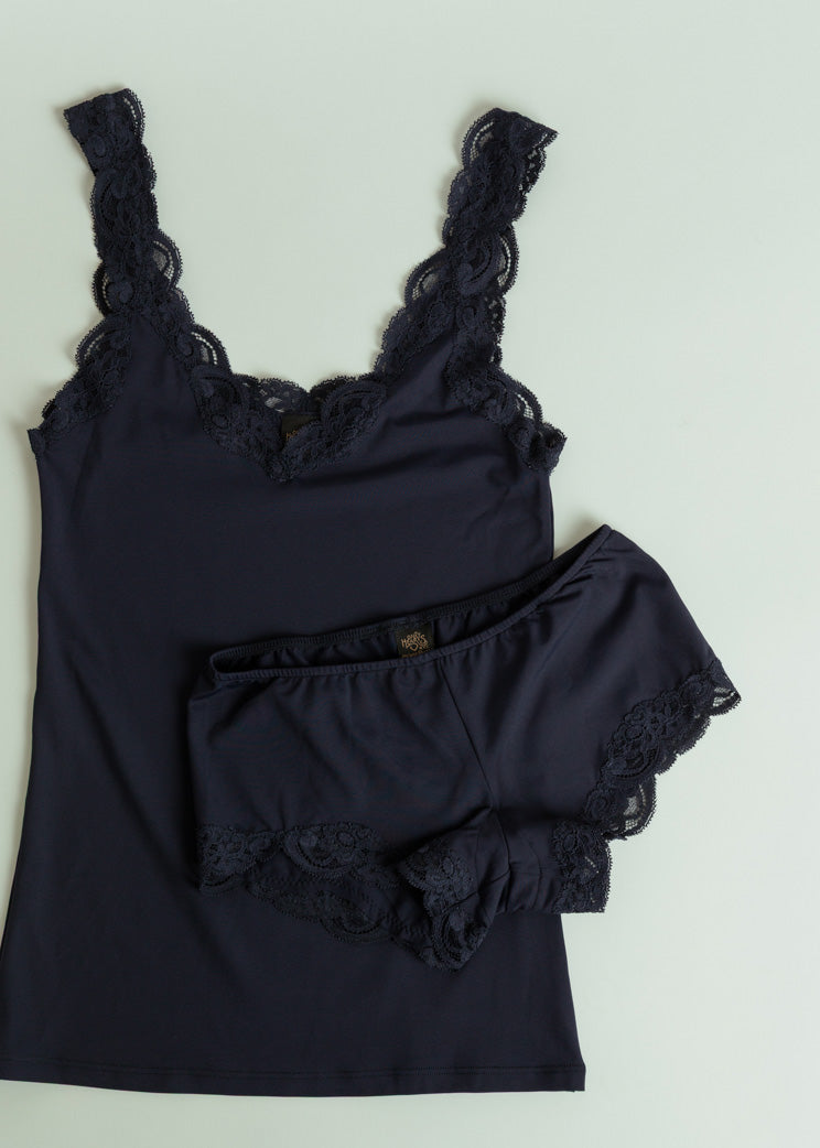 Only Hearts Navy Delicious with Lace V-Neck Tank