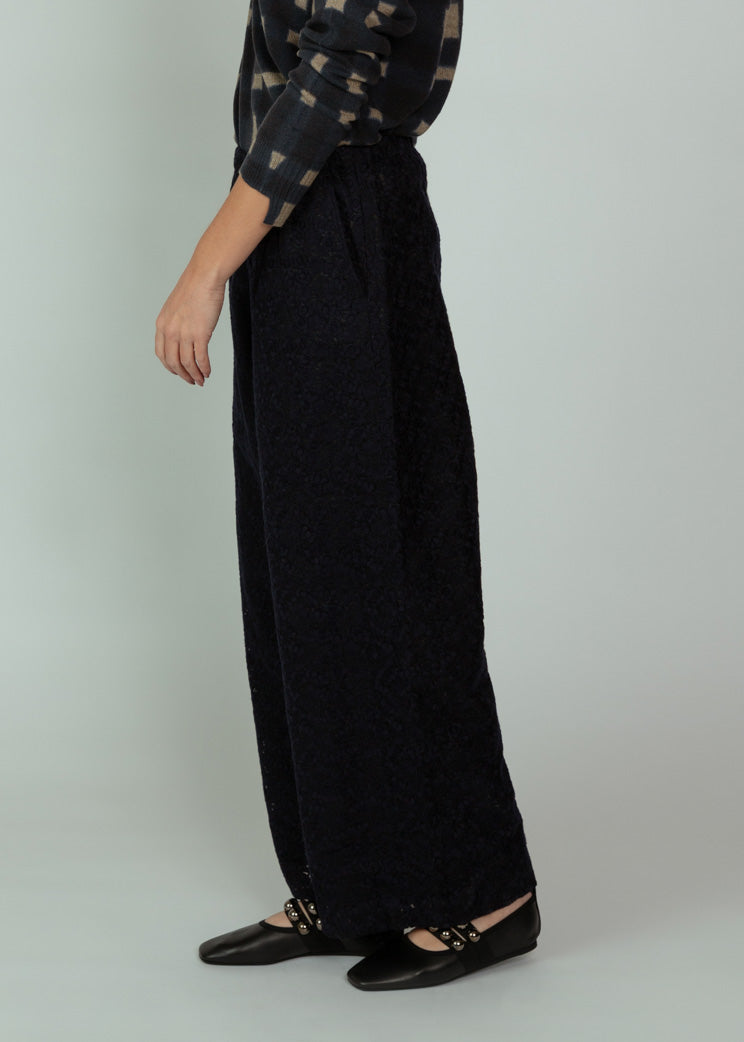 Antipast Black Navy Woven Trouser