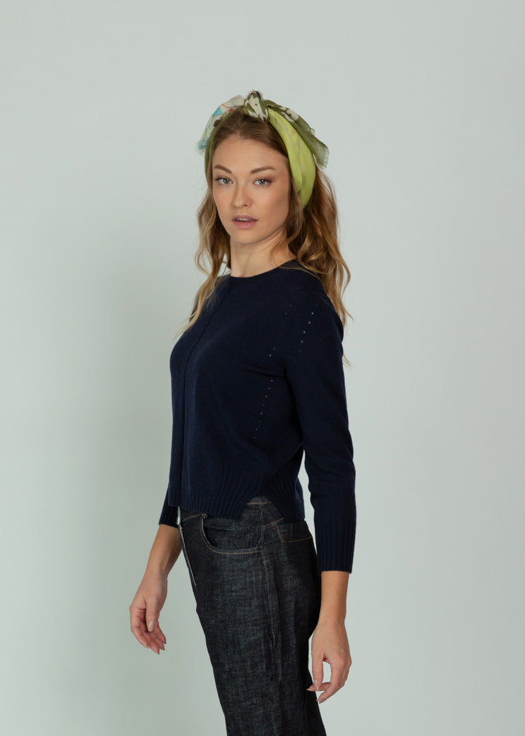 Hannoh Navy Cashmere Wool Krezenzia Pullover