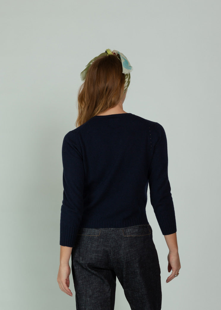 Hannoh Navy Cashmere Wool Krezenzia Pullover