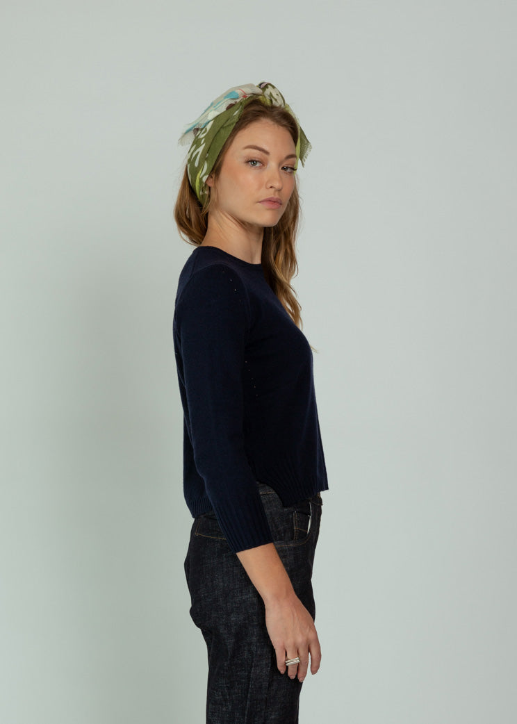 Hannoh Navy Cashmere Wool Krezenzia Pullover