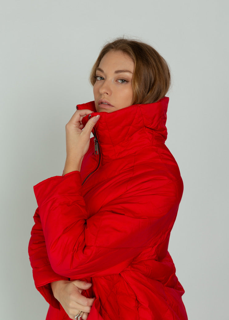OOFWear Crimson Long Quilted Jacket